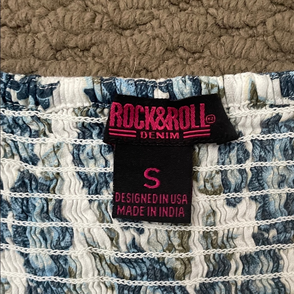 Blue Rock and Roll Floral Sundress with Buttons - Picture 4 of 5